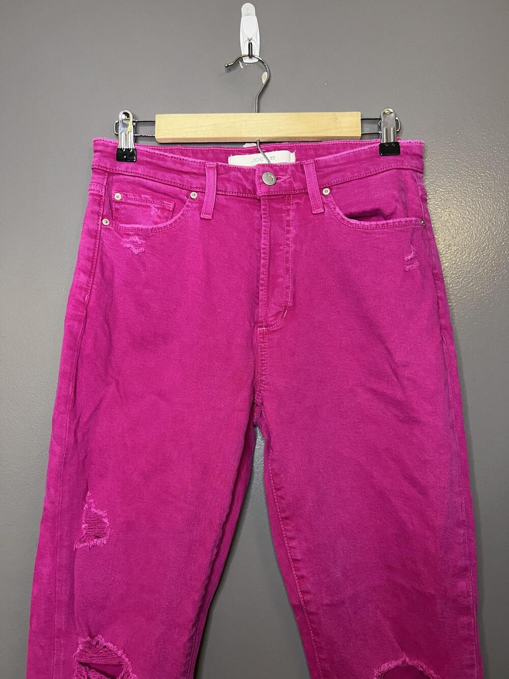 Joe's Jeans The Smith Jeans Womens 28 Hot Pink High Rise Straight Crop Denim